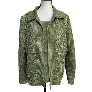 Bala Bala Popcorn 2PC Set Jacket and Top L Crinkle Granola Girl Coastal Grandma